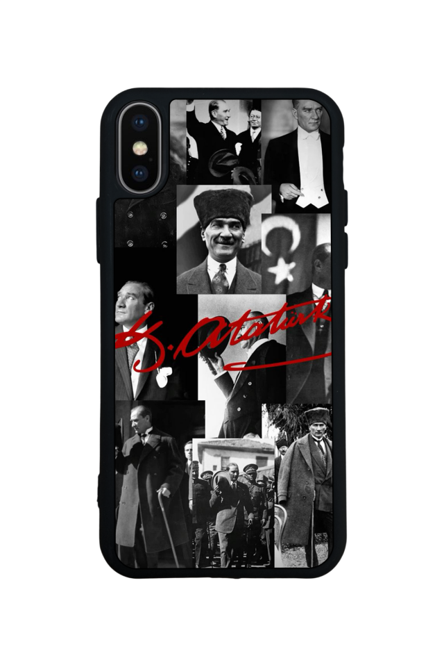 iPhone X/ XS Uyumlu Mustafa Kemal Ataturk Tasarımlı Glossy Premium Kılıf