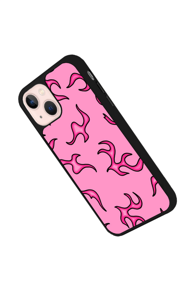 iPhone 13 Mini Uyumlu Retro Flame Patterns Tasarımlı Glossy Premium Kılıf