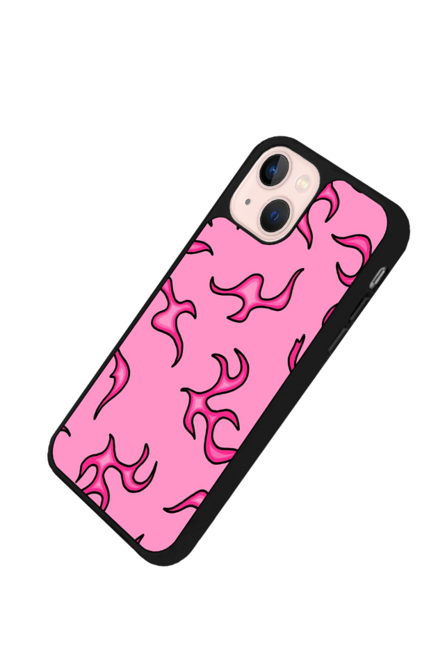 iPhone 13 Mini Uyumlu Retro Flame Patterns Tasarımlı Glossy Premium Kılıf