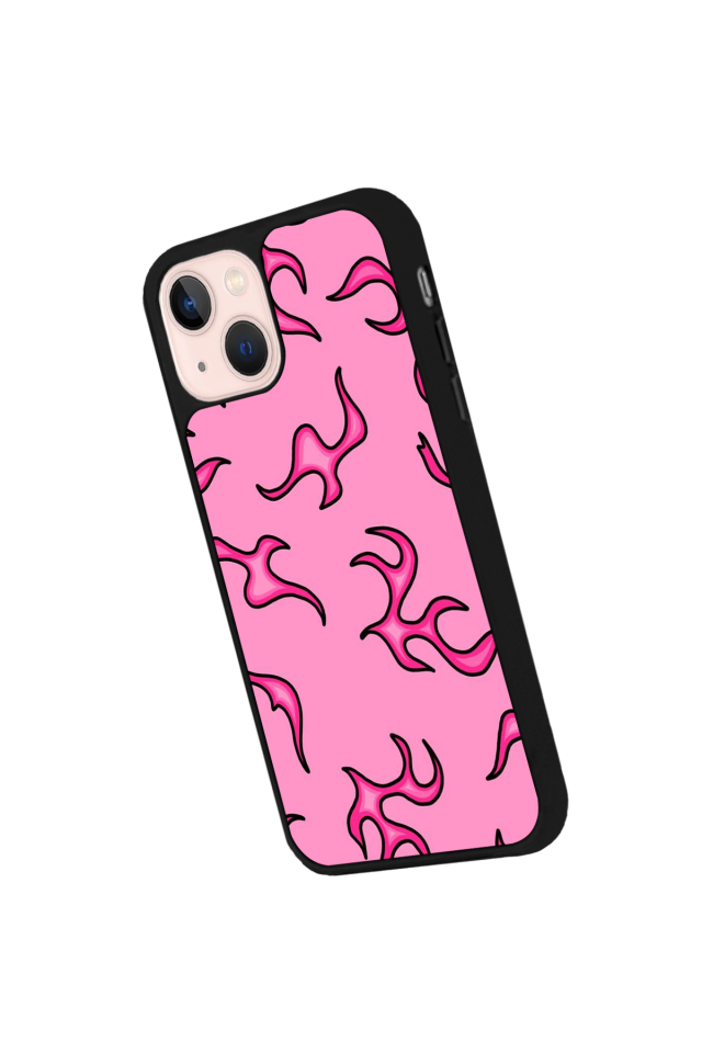 iPhone 13 Mini Uyumlu Retro Flame Patterns Tasarımlı Glossy Premium Kılıf