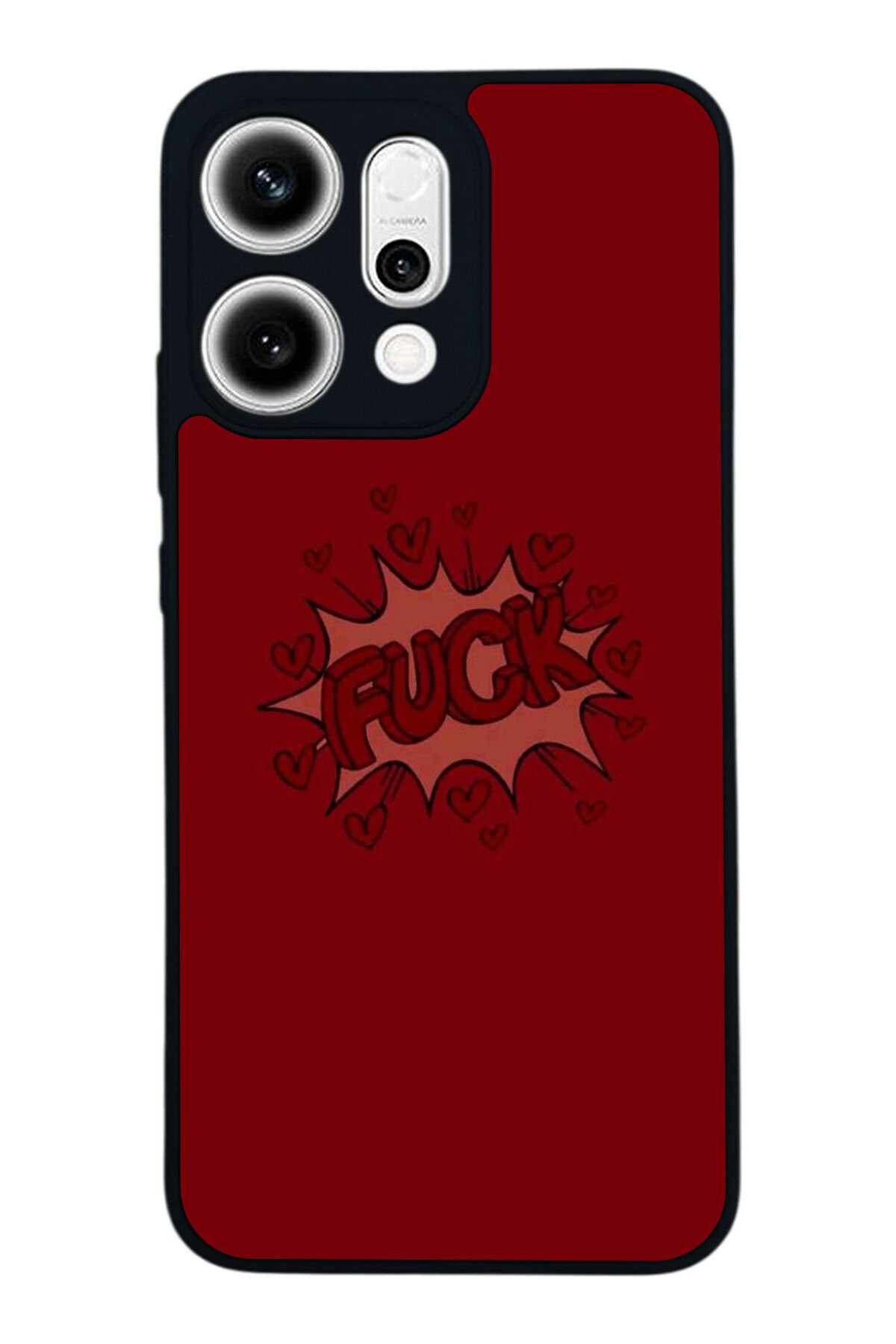 Oppo Reno 14 Uyumlu Kalp Love Tasarımlı Glossy Premium Kılıf