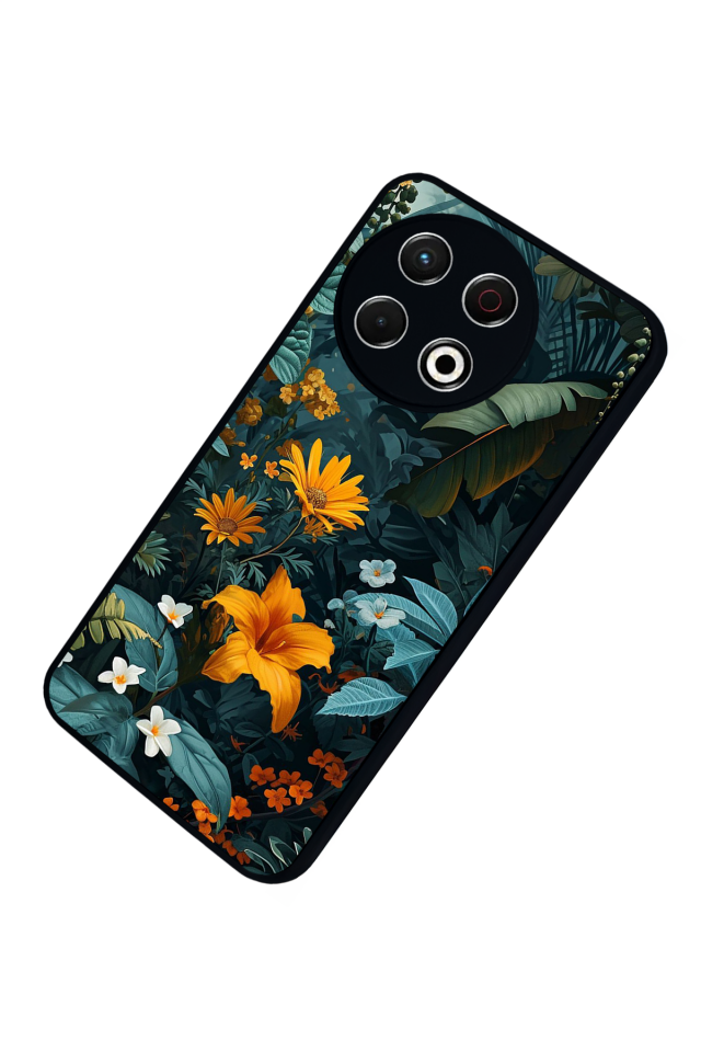 Tecno Spark 30 Pro Uyumlu Botanik Tasarımlı Glossy Premium Kılıf