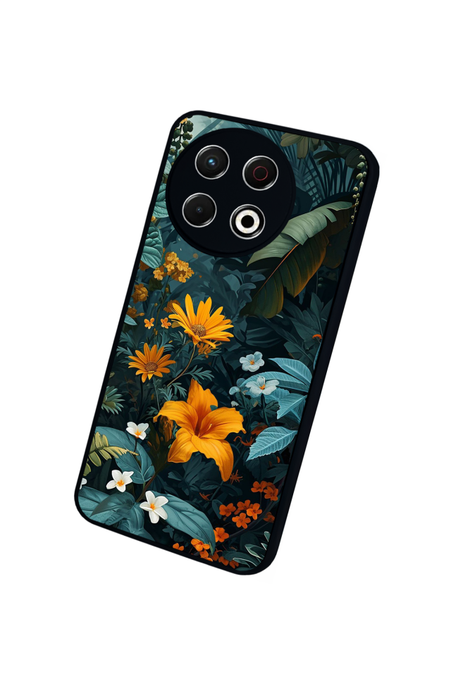 Tecno Spark 30 Pro Uyumlu Botanik Tasarımlı Glossy Premium Kılıf
