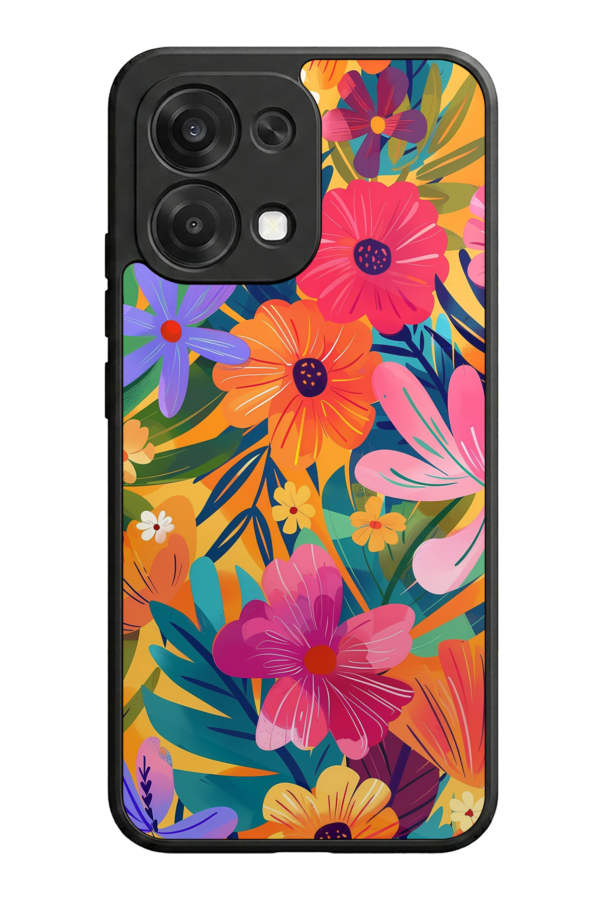 Oppo A6 Pro Uyumlu Floral Tasarımlı Glossy Premium Kılıf