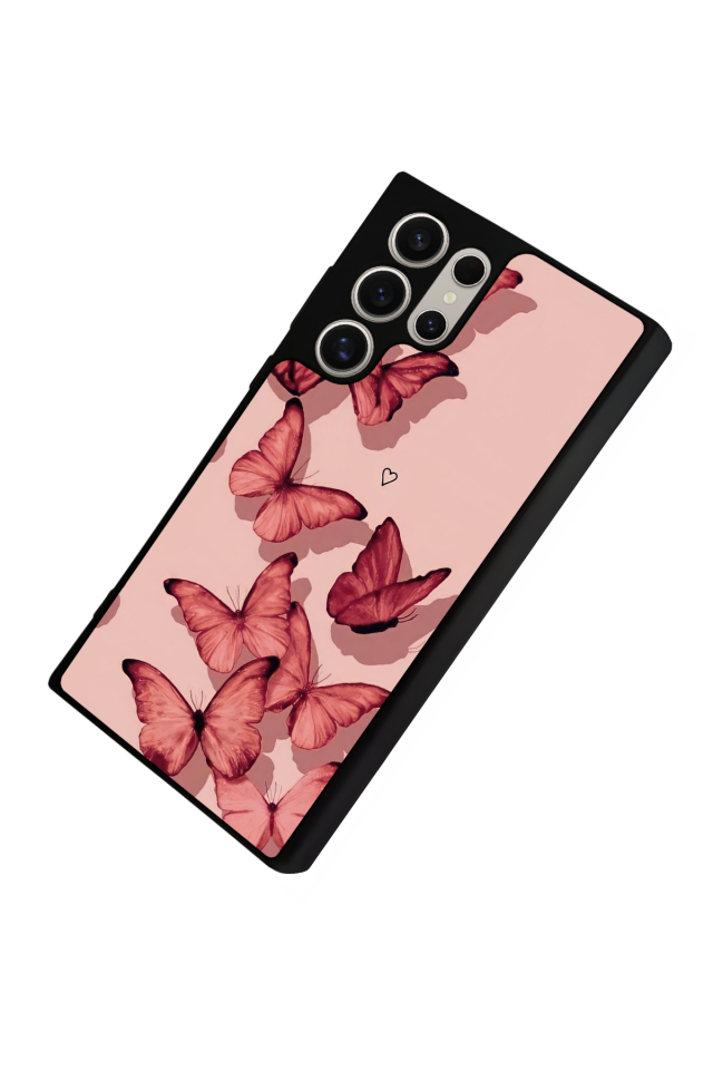 Samsung Galaxy S23 Ultra Uyumlu Kelebek Tasarımlı Glossy Premium Kılıf
