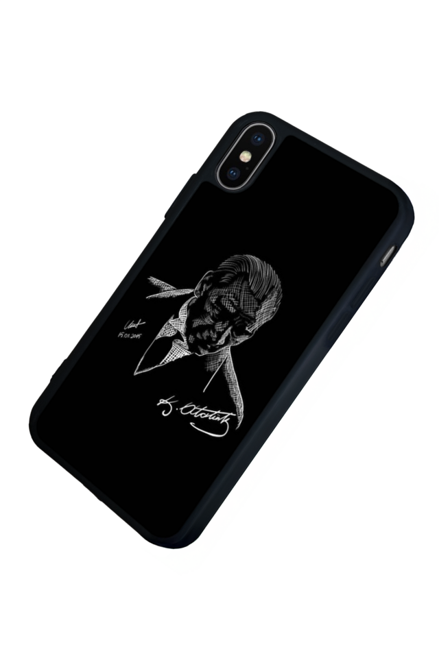 iPhone X/ XS Uyumlu Mustafa Kemal Ataturk Tasarımlı Glossy Premium Kılıf