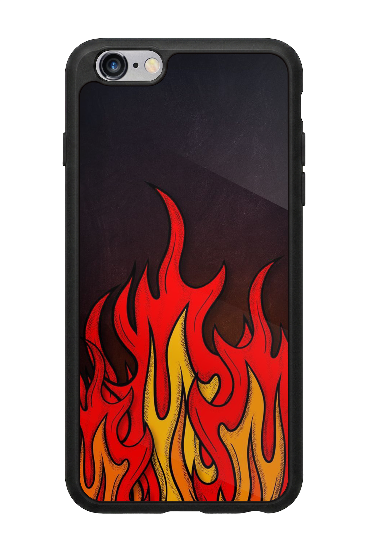 iPhone 6 Plus Uyumlu Retro Flame Patterns Tasarımlı Glossy Premium Kılıf