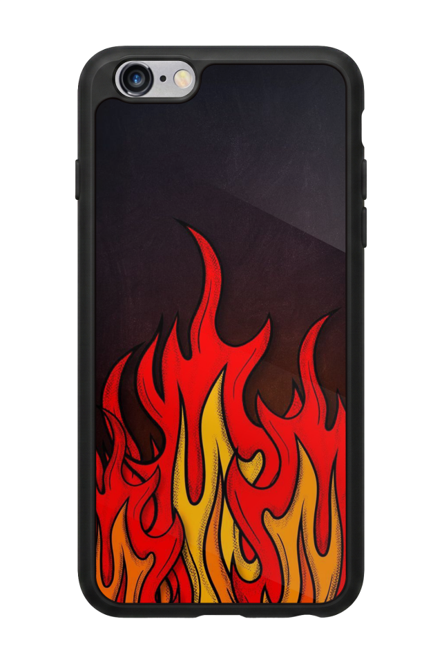iPhone 6 Plus Uyumlu Retro Flame Patterns Tasarımlı Glossy Premium Kılıf
