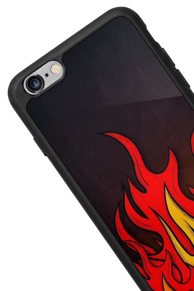 iPhone 6 Plus Uyumlu Retro Flame Patterns Tasarımlı Glossy Premium Kılıf