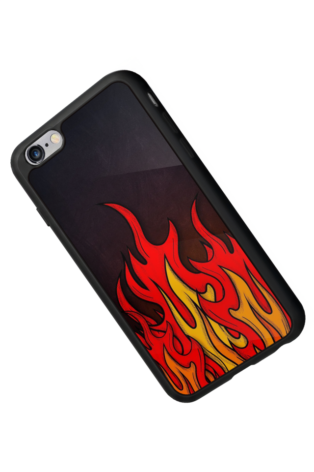 iPhone 6 Plus Uyumlu Retro Flame Patterns Tasarımlı Glossy Premium Kılıf