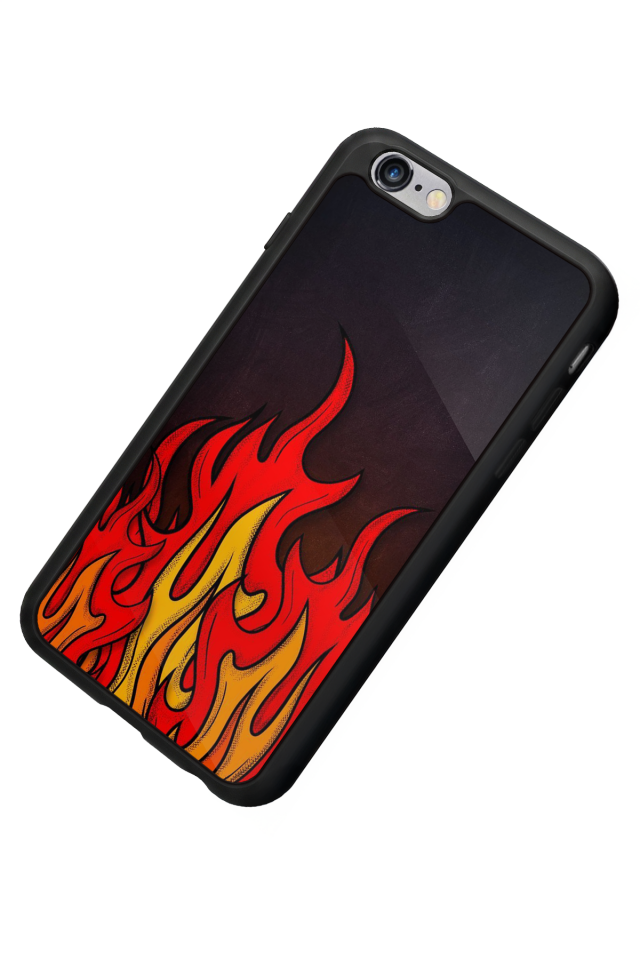 iPhone 6 Plus Uyumlu Retro Flame Patterns Tasarımlı Glossy Premium Kılıf