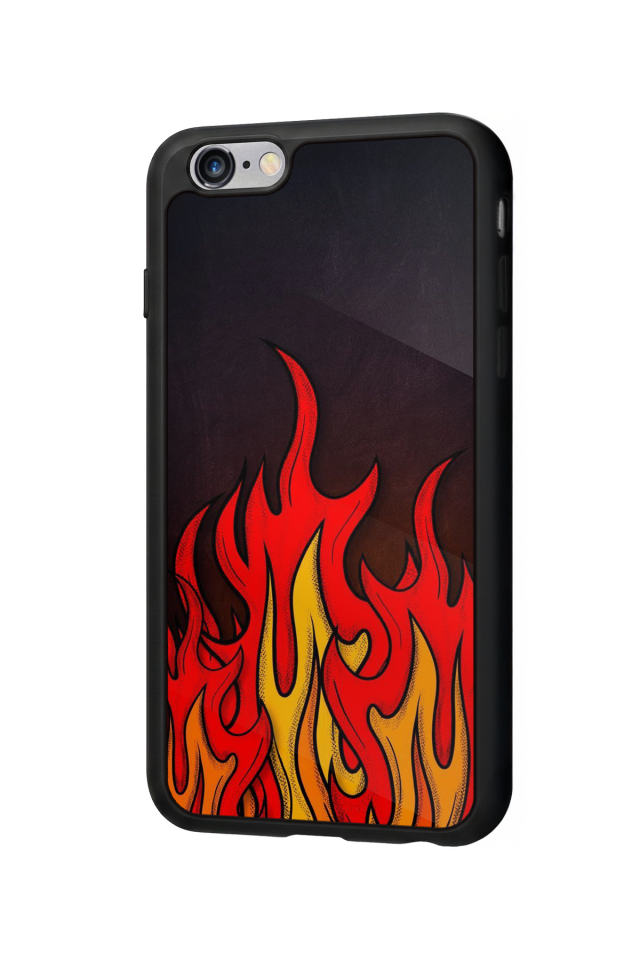 iPhone 6 Plus Uyumlu Retro Flame Patterns Tasarımlı Glossy Premium Kılıf