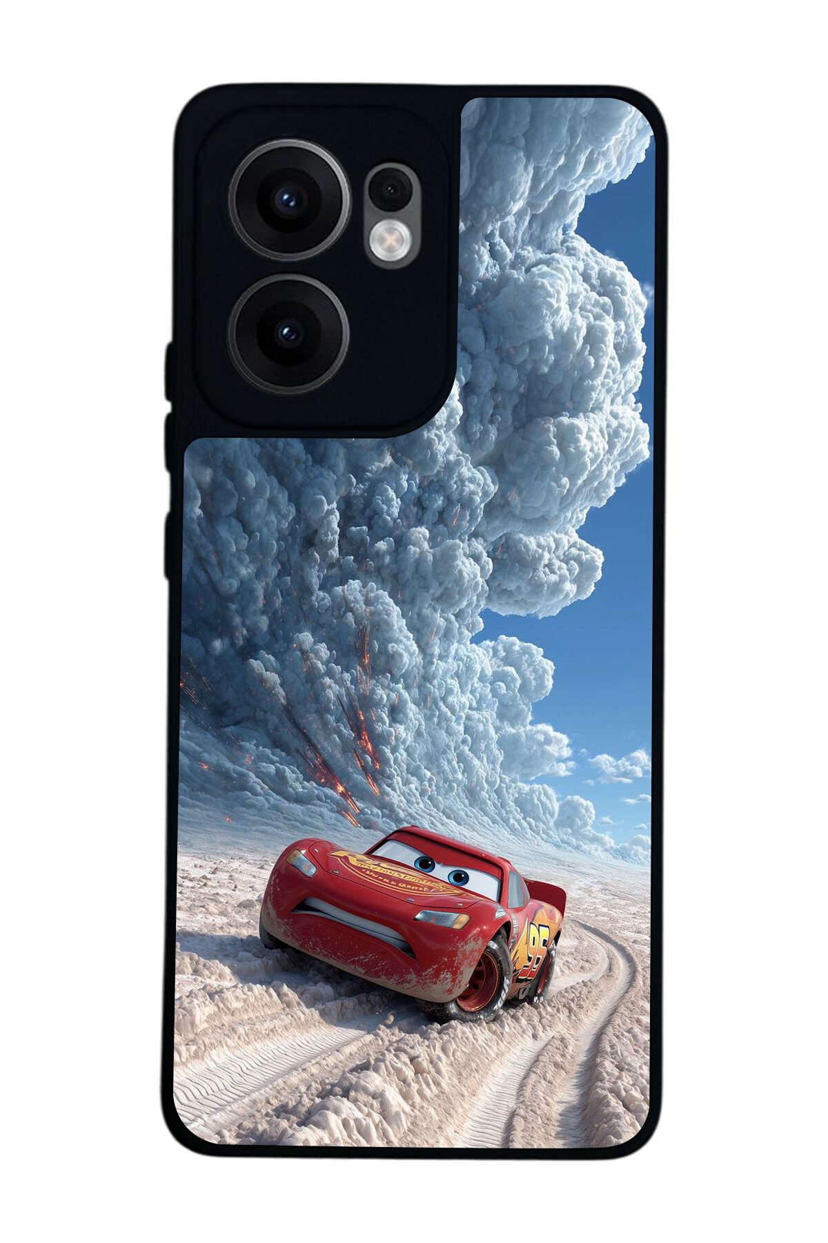 Oppo Reno 13F Uyumlu Şimsek McQueen Tasarımlı Glossy Premium Kılıf