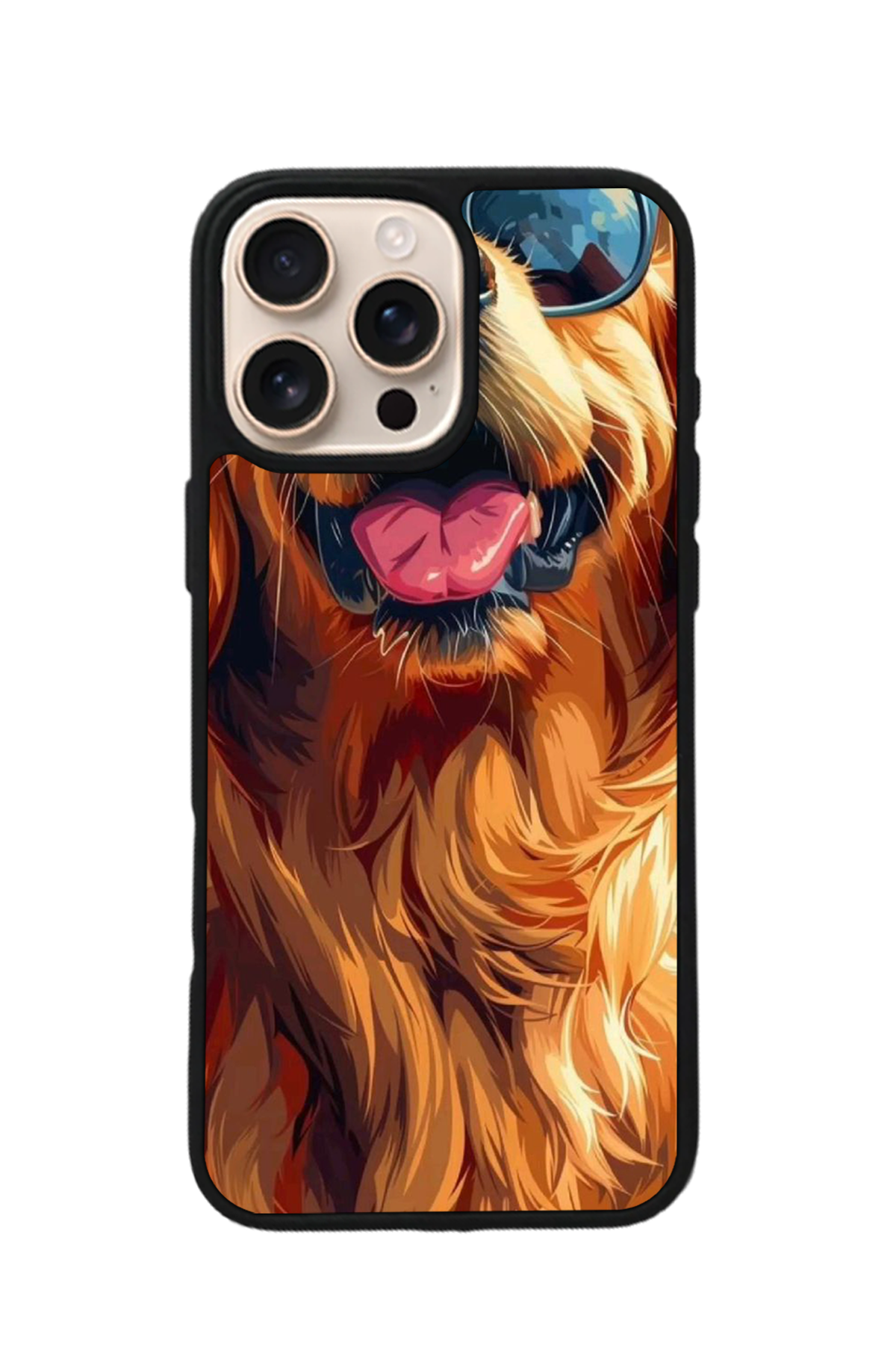 iPhone 15 Pro Uyumlu Golden Kopek Tasarımlı Glossy Premium Kılıf
