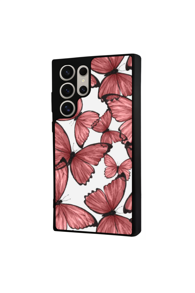 Samsung Galaxy S23 Ultra Uyumlu Kelebek Tasarımlı Glossy Premium Kılıf