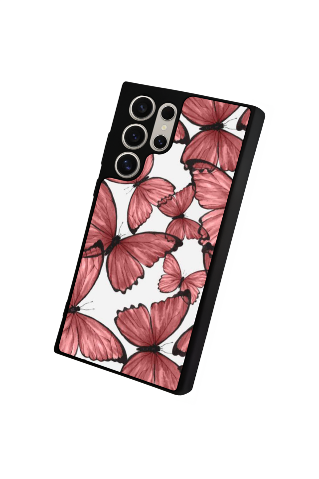 Samsung Galaxy S23 Ultra Uyumlu Kelebek Tasarımlı Glossy Premium Kılıf