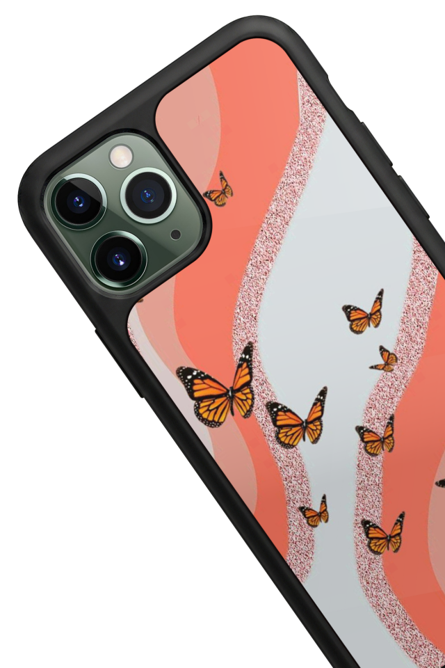 iPhone 11 Pro Uyumlu Kelebek Tasarımlı Glossy Premium Kılıf