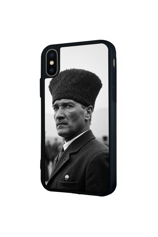 iPhone X/ XS Uyumlu Mustafa Kemal Ataturk Tasarımlı Glossy Premium Kılıf