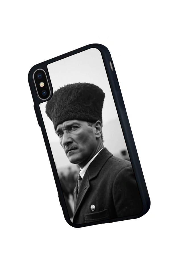 iPhone X/ XS Uyumlu Mustafa Kemal Ataturk Tasarımlı Glossy Premium Kılıf