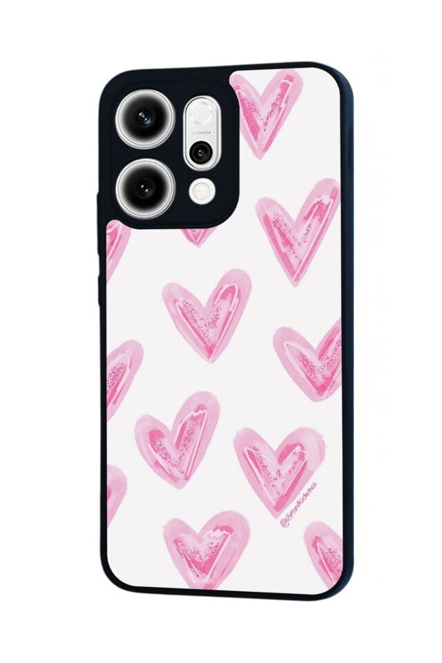 Oppo Reno 14 Uyumlu Kalp Love Tasarımlı Glossy Premium Kılıf