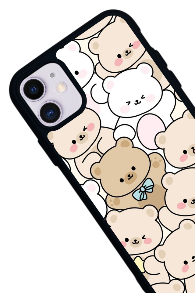 iPhone 11 Uyumlu Ayı Tasarımlı Glossy Premium Kılıf