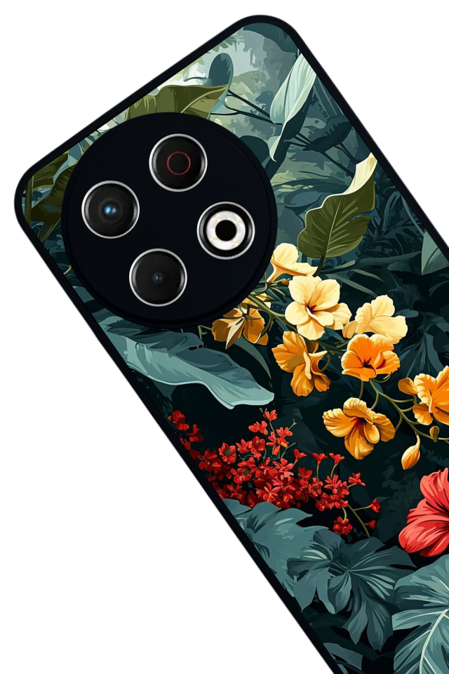 Tecno Spark 30 Pro Uyumlu Botanik Tasarımlı Glossy Premium Kılıf