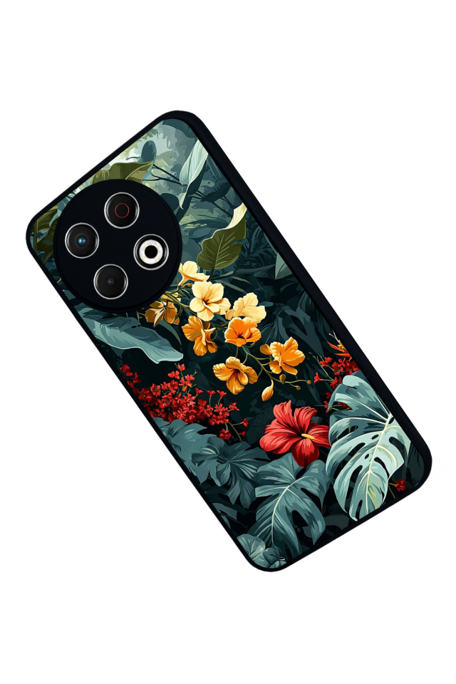 Tecno Spark 30 Pro Uyumlu Botanik Tasarımlı Glossy Premium Kılıf