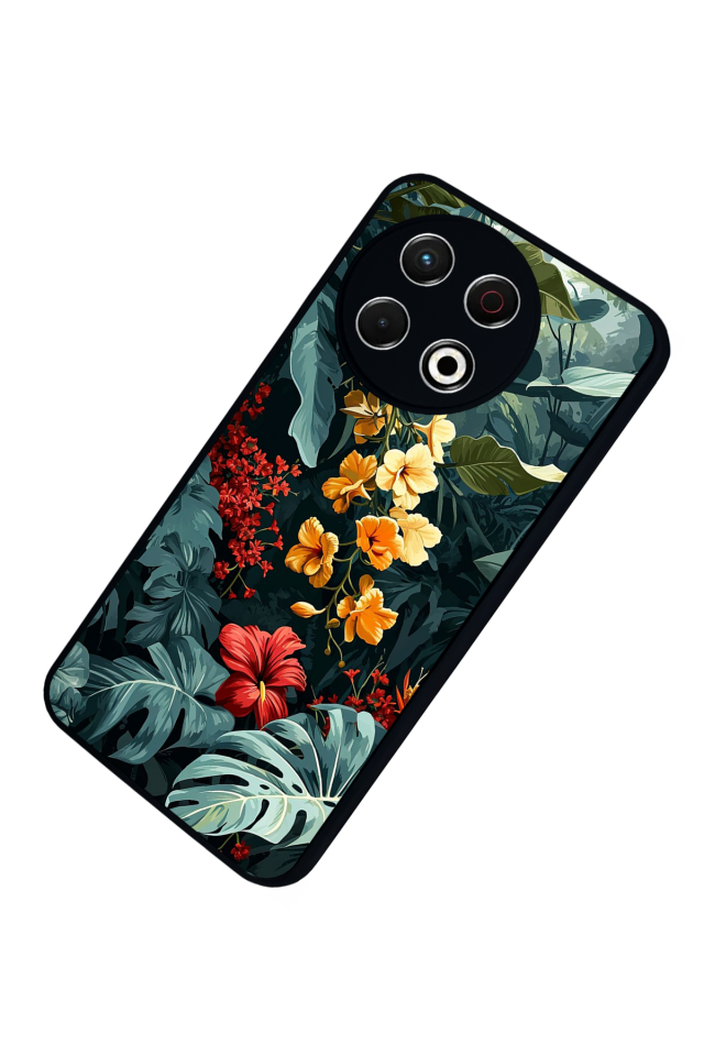 Tecno Spark 30 Pro Uyumlu Botanik Tasarımlı Glossy Premium Kılıf