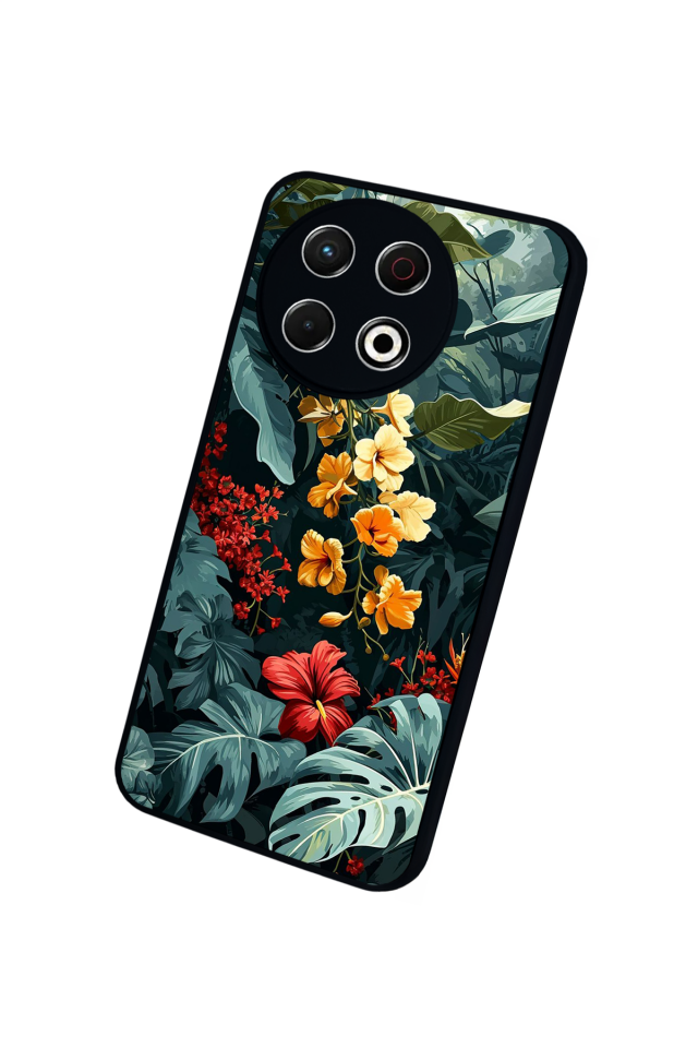 Tecno Spark 30 Pro Uyumlu Botanik Tasarımlı Glossy Premium Kılıf