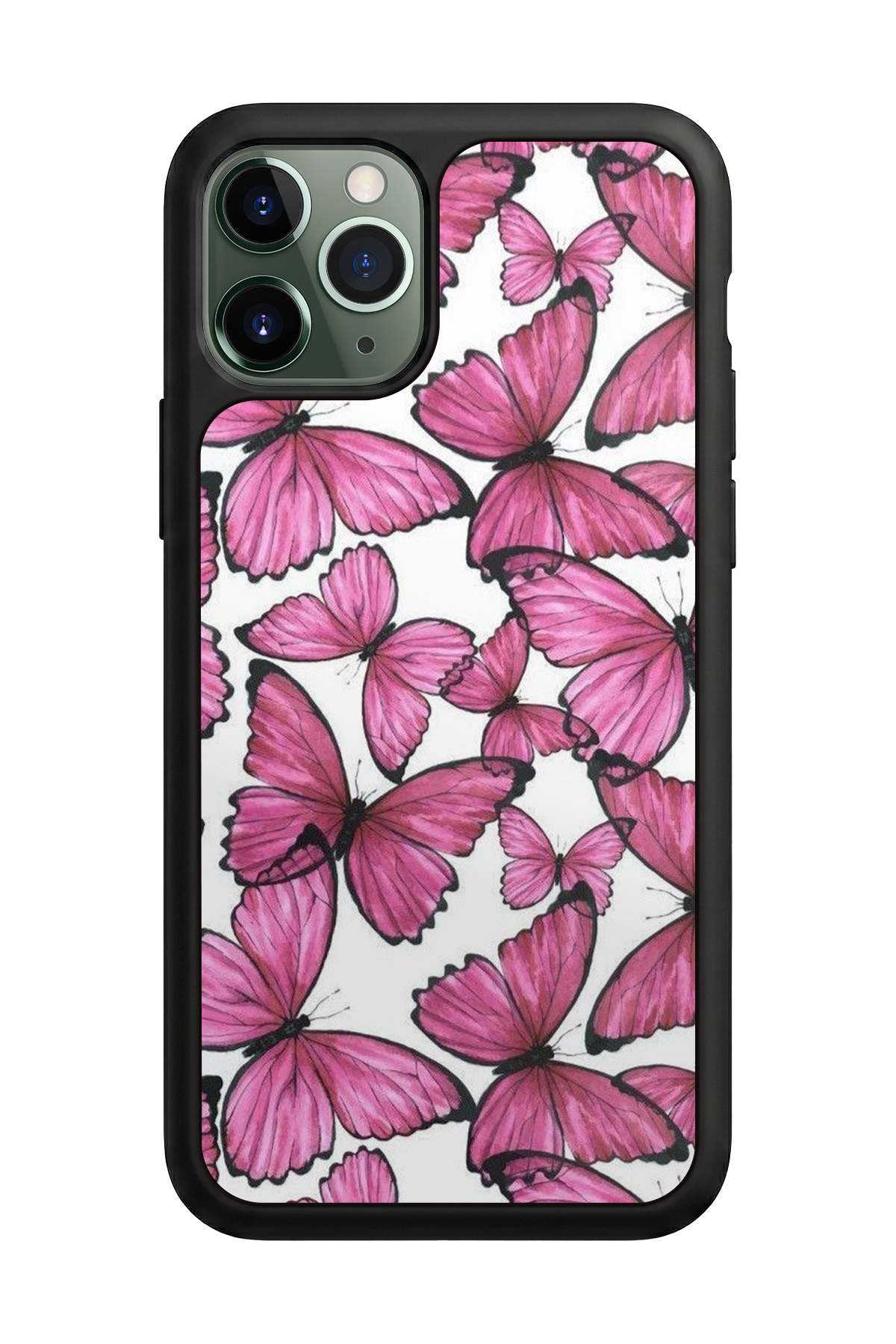 iPhone 11 Pro Uyumlu Kelebek Tasarımlı Glossy Premium Kılıf