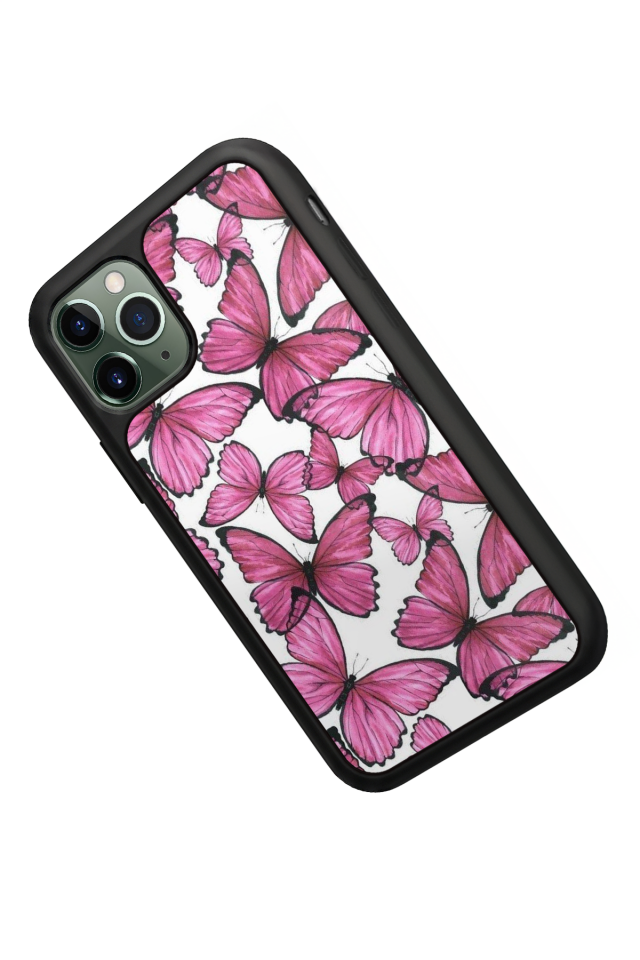 iPhone 11 Pro Uyumlu Kelebek Tasarımlı Glossy Premium Kılıf