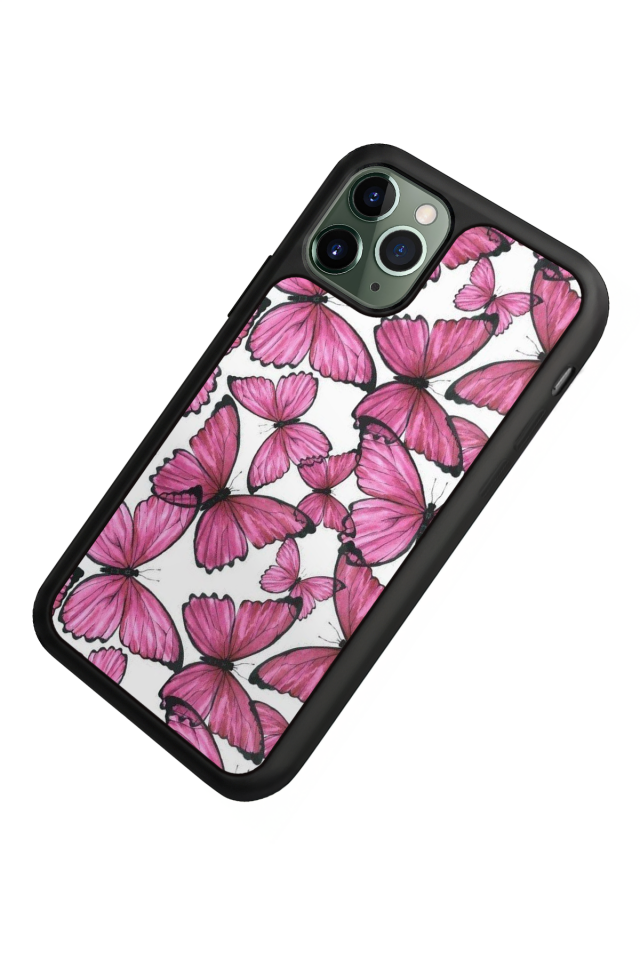 iPhone 11 Pro Uyumlu Kelebek Tasarımlı Glossy Premium Kılıf