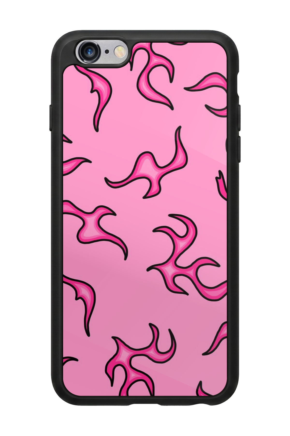 iPhone 6 Plus Uyumlu Retro Flame Patterns Tasarımlı Glossy Premium Kılıf