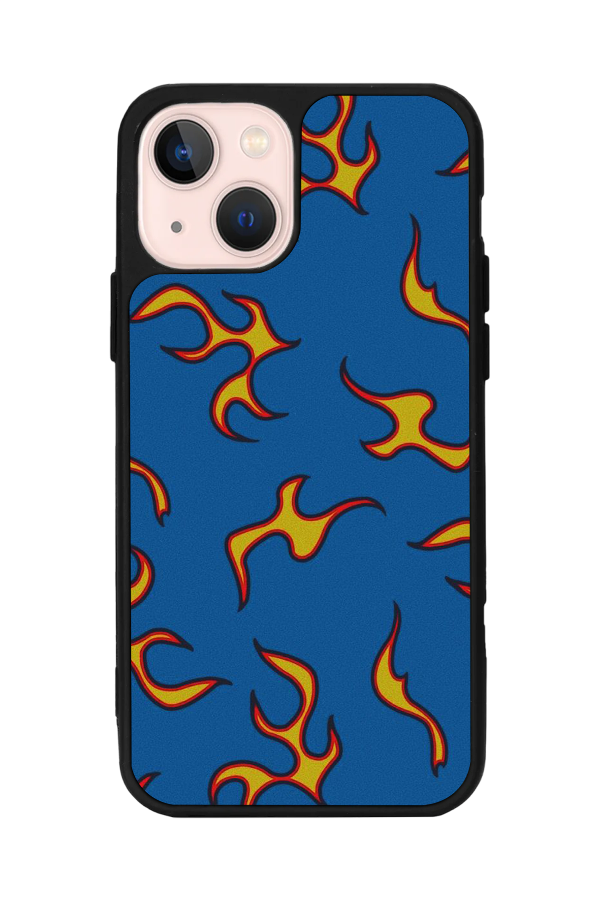 iPhone 13 Mini Uyumlu Retro Flame Patterns Tasarımlı Glossy Premium Kılıf