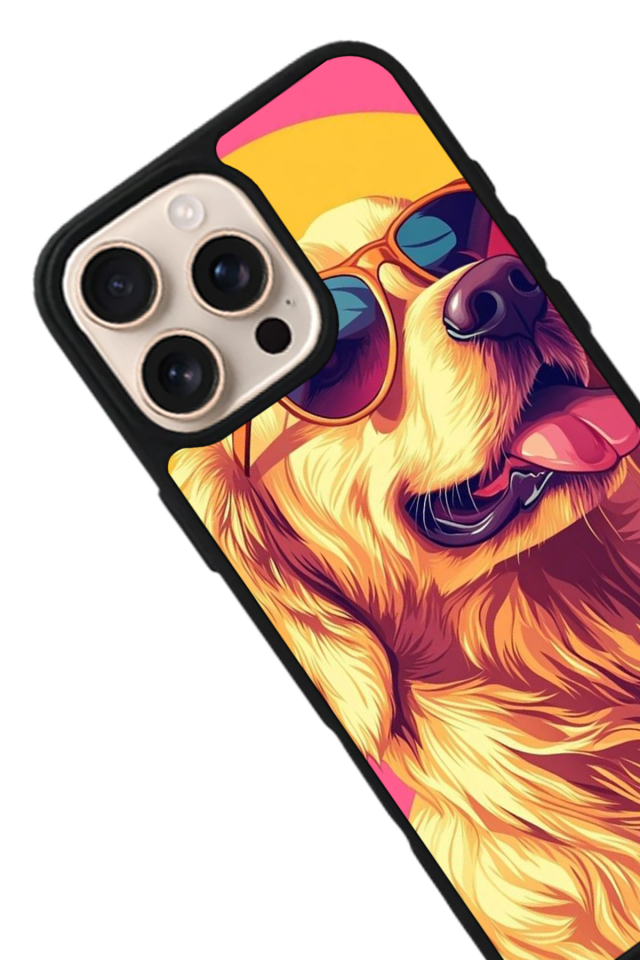 iPhone 15 Pro Uyumlu Golden Kopek Tasarımlı Glossy Premium Kılıf