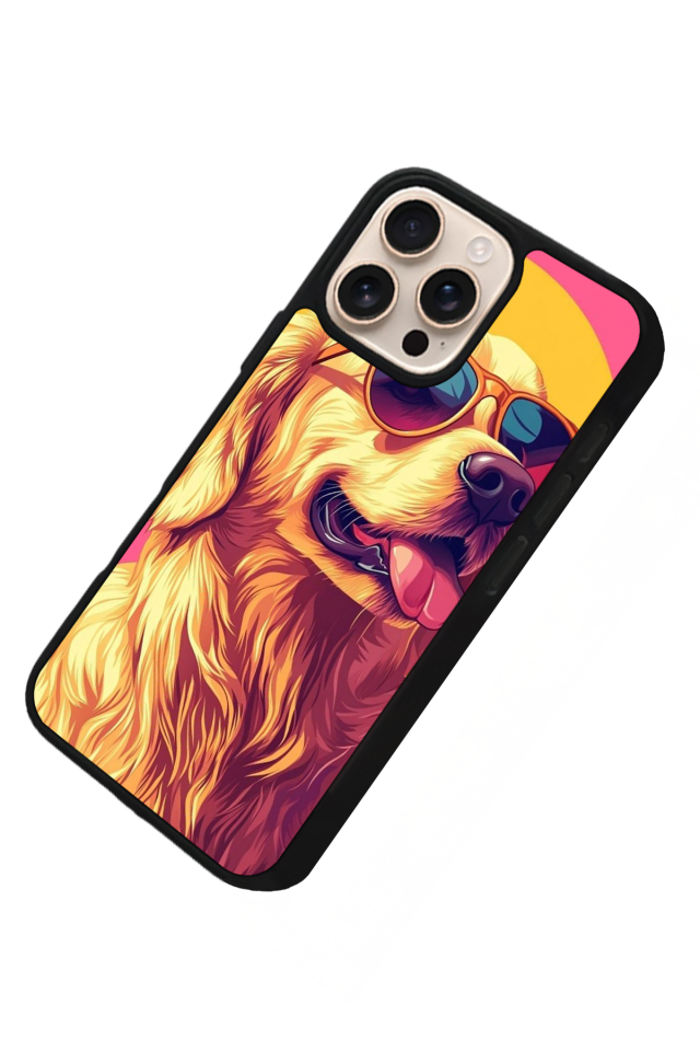 iPhone 15 Pro Uyumlu Golden Kopek Tasarımlı Glossy Premium Kılıf