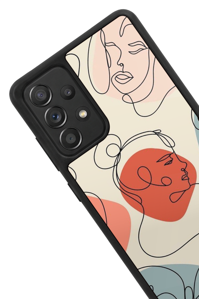 Samsung Galaxy A72 Uyumlu Line Art Tasarımlı Glossy Premium Kılıf