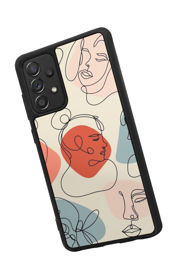 Samsung Galaxy A72 Uyumlu Line Art Tasarımlı Glossy Premium Kılıf