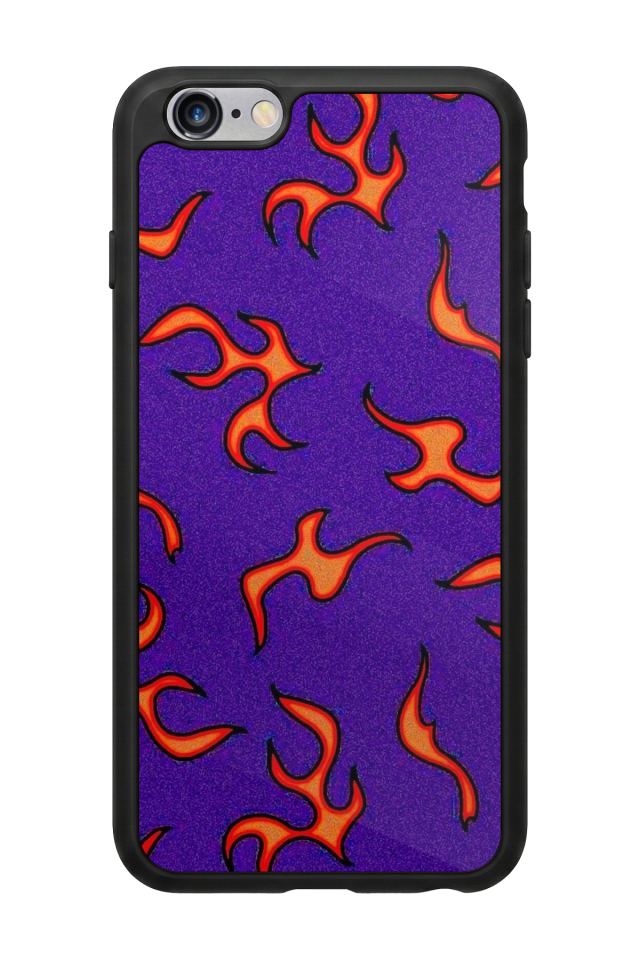 iPhone 6 Plus Uyumlu Retro Flame Patterns Tasarımlı Glossy Premium Kılıf