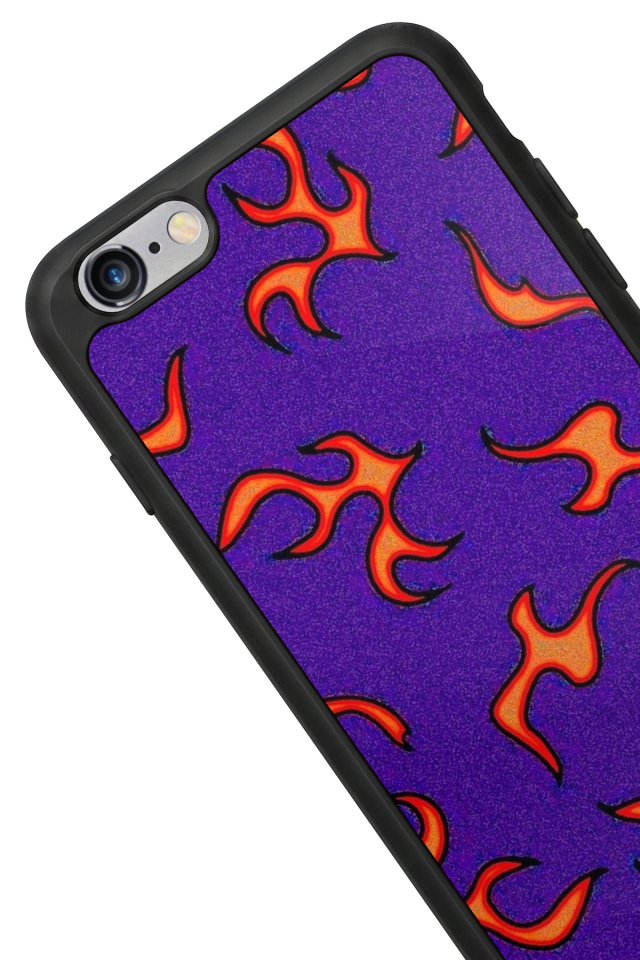 iPhone 6 Plus Uyumlu Retro Flame Patterns Tasarımlı Glossy Premium Kılıf