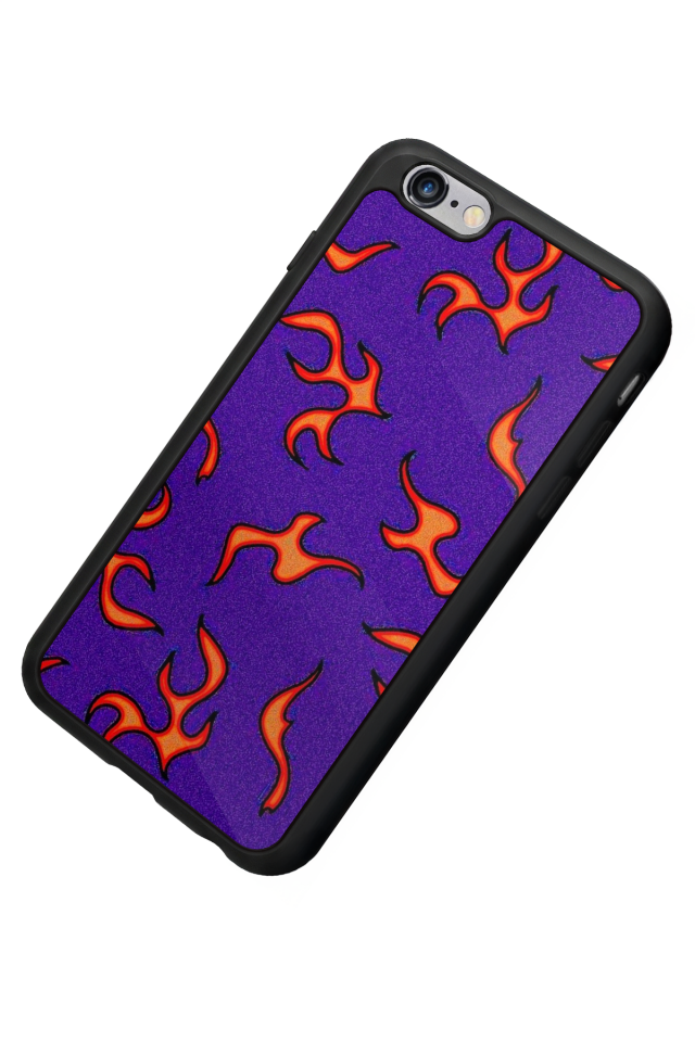iPhone 6 Plus Uyumlu Retro Flame Patterns Tasarımlı Glossy Premium Kılıf