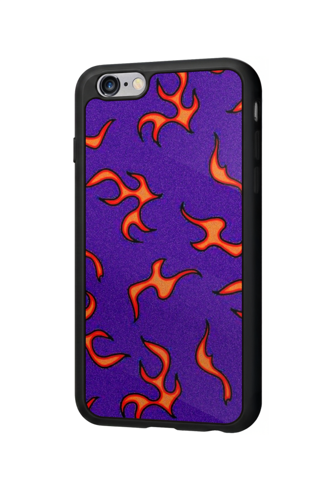 iPhone 6 Plus Uyumlu Retro Flame Patterns Tasarımlı Glossy Premium Kılıf