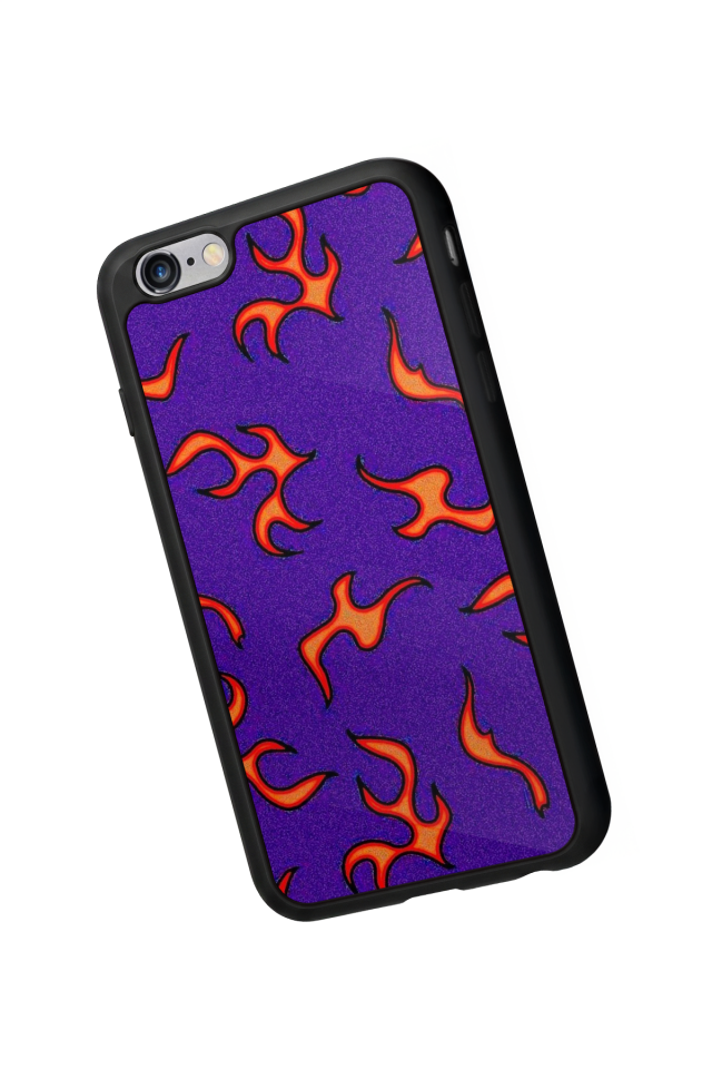 iPhone 6 Plus Uyumlu Retro Flame Patterns Tasarımlı Glossy Premium Kılıf