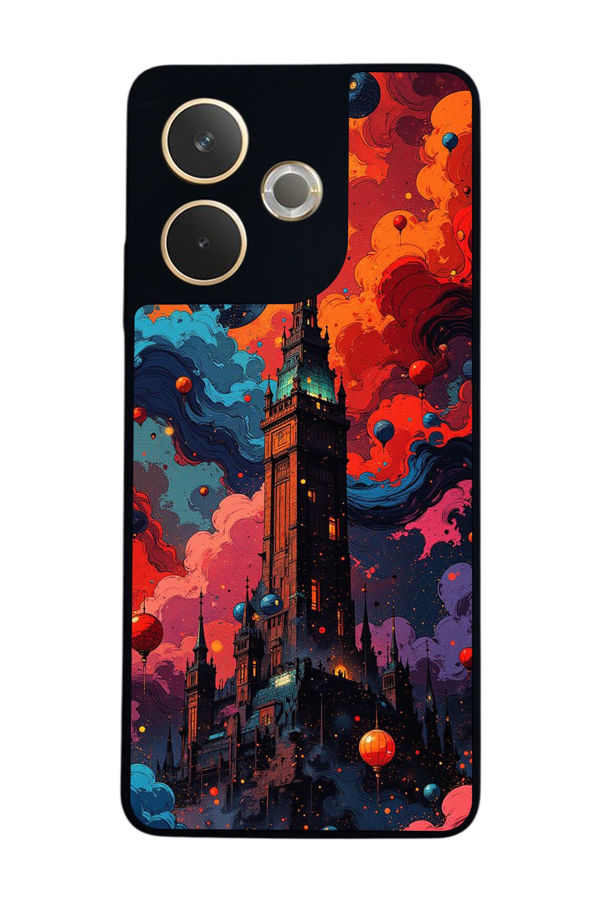 Oppo A5 Pro Uyumlu Abstract Tasarımlı Glossy Premium Kılıf
