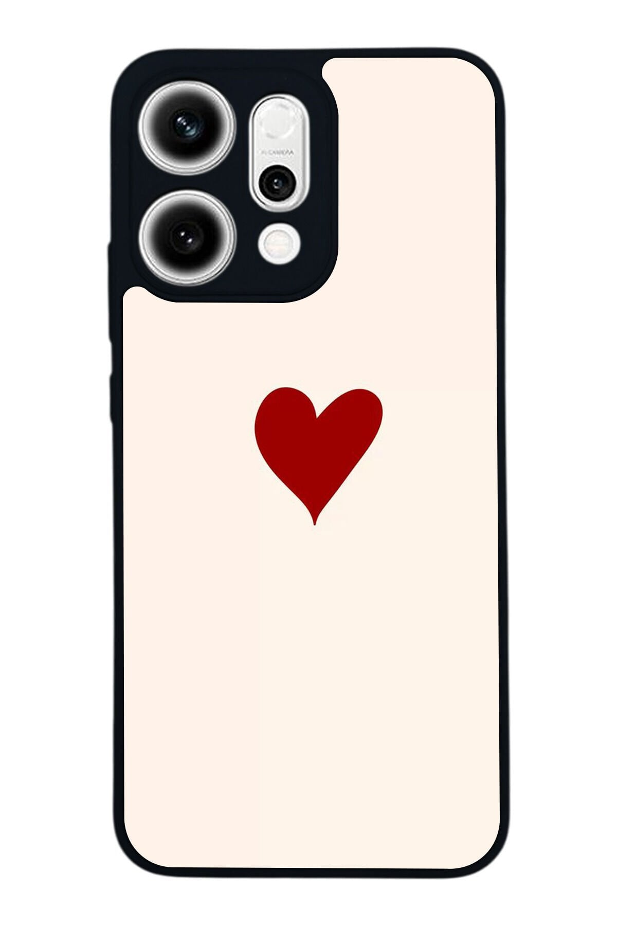 Oppo Reno 14 Uyumlu Kalp Love Tasarımlı Glossy Premium Kılıf