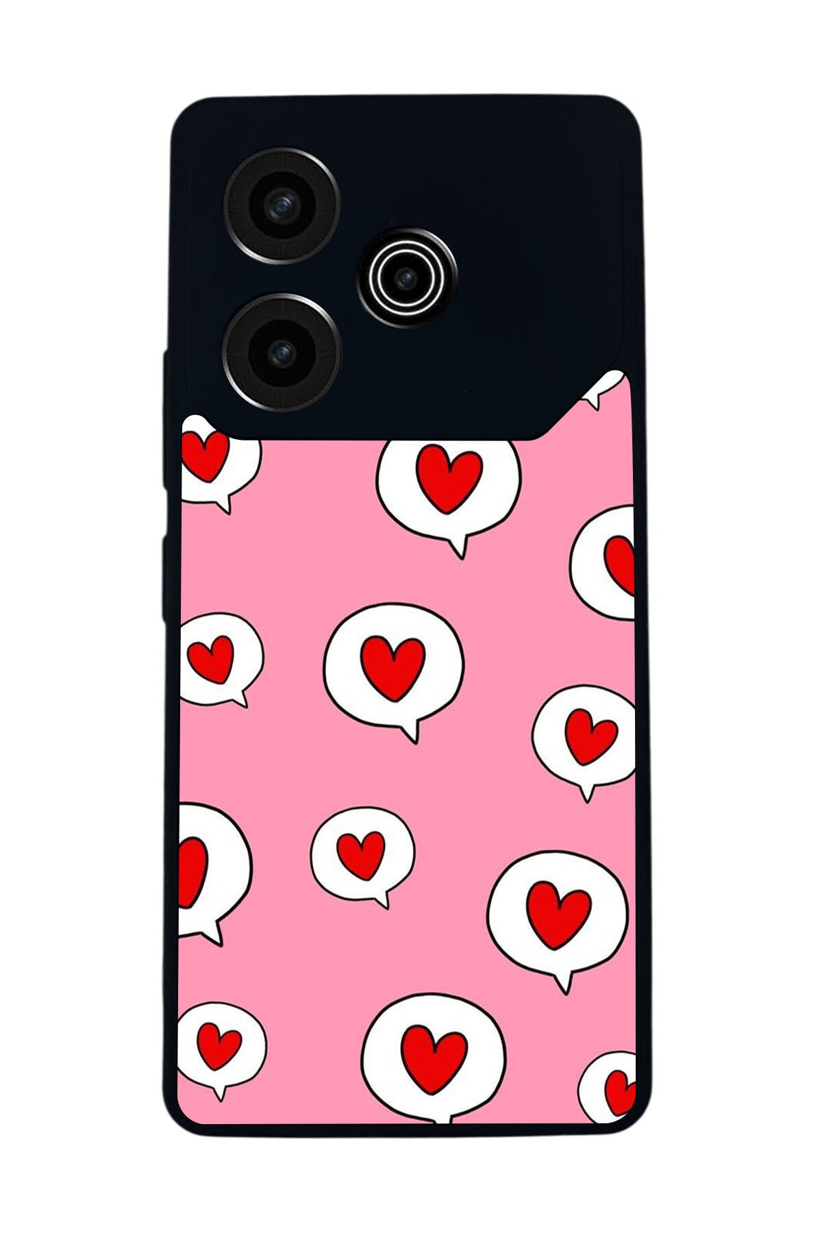 Tecno Pova 6 Uyumlu Kalp Love Tasarımlı Glossy Premium Kılıf