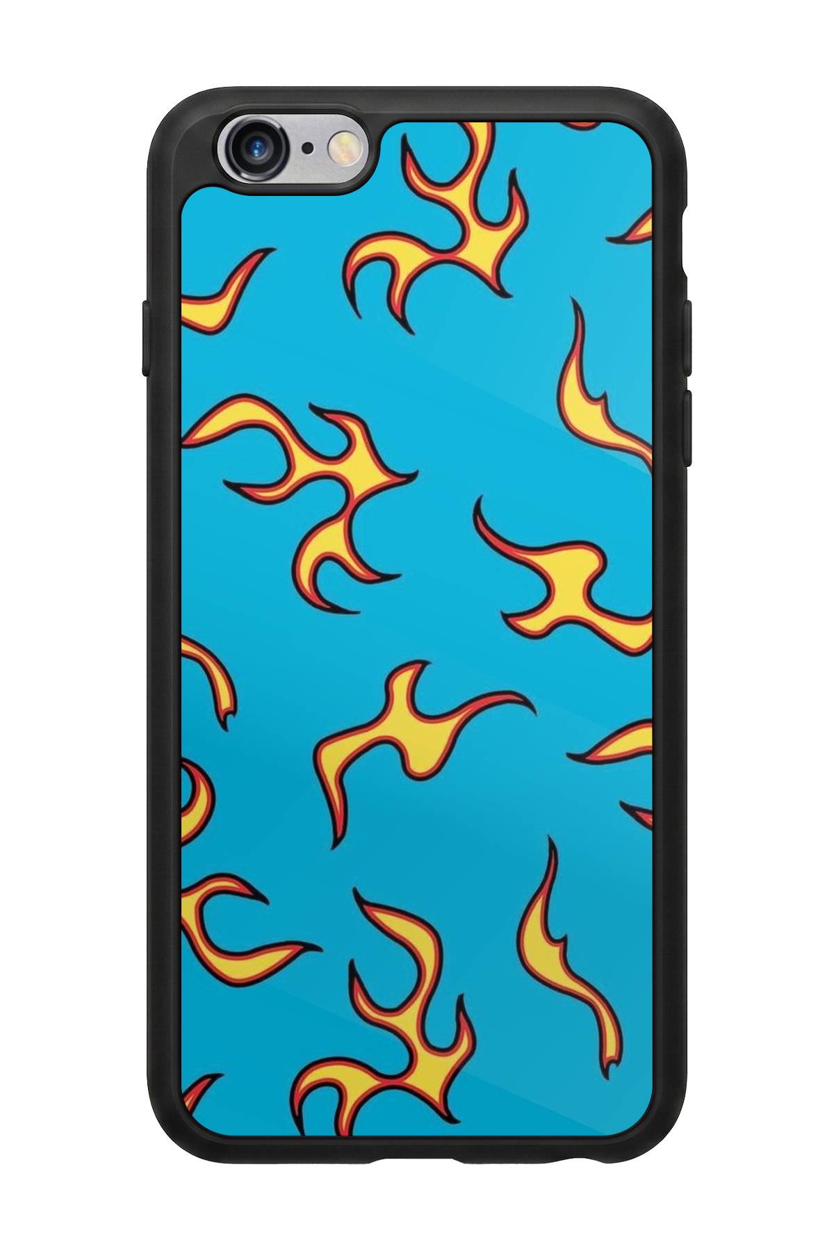 iPhone 6 Plus Uyumlu Retro Flame Patterns Tasarımlı Glossy Premium Kılıf