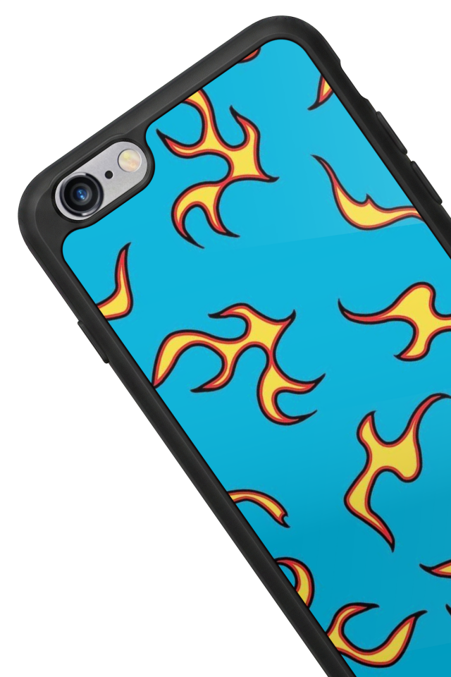 iPhone 6 Plus Uyumlu Retro Flame Patterns Tasarımlı Glossy Premium Kılıf