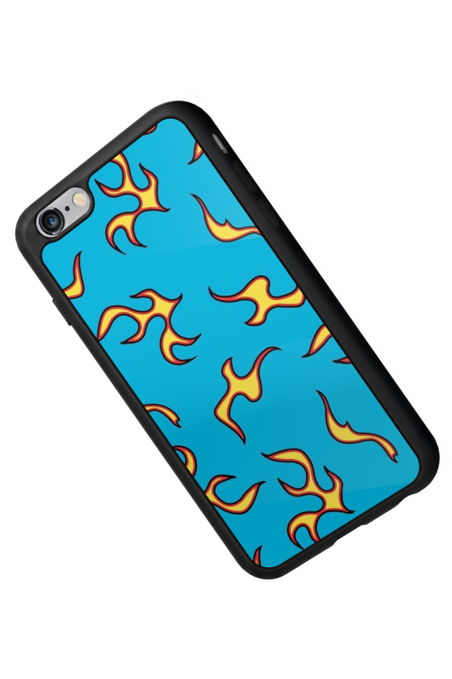 iPhone 6 Plus Uyumlu Retro Flame Patterns Tasarımlı Glossy Premium Kılıf
