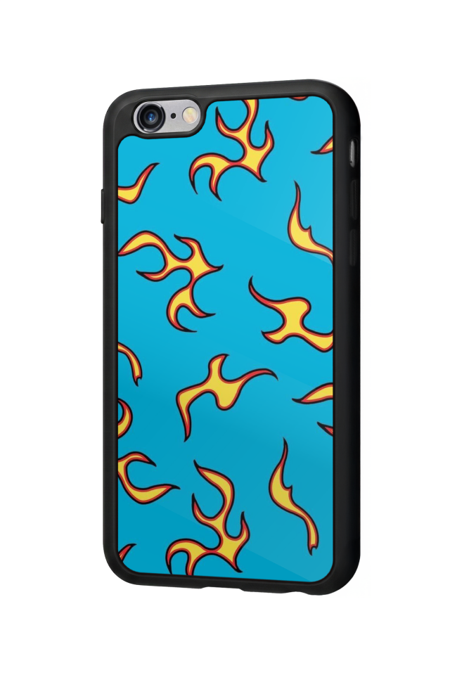 iPhone 6 Plus Uyumlu Retro Flame Patterns Tasarımlı Glossy Premium Kılıf